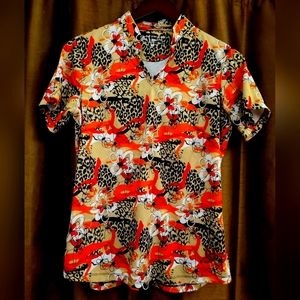 Bermuda Sands Tiger Print Women's Golf Shirt Size M